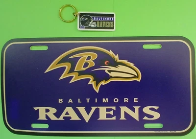 Baltimore Ravens License Plate Tag & Keychain NFL Football *  Show Your Pride - Image 1 of 2