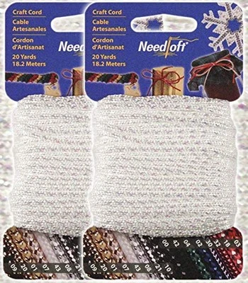 #33 Blanco Iridiscente - Needloft® Craft Cord Paquete de 2 40 yardas 2x20yds Foto 1 de 4