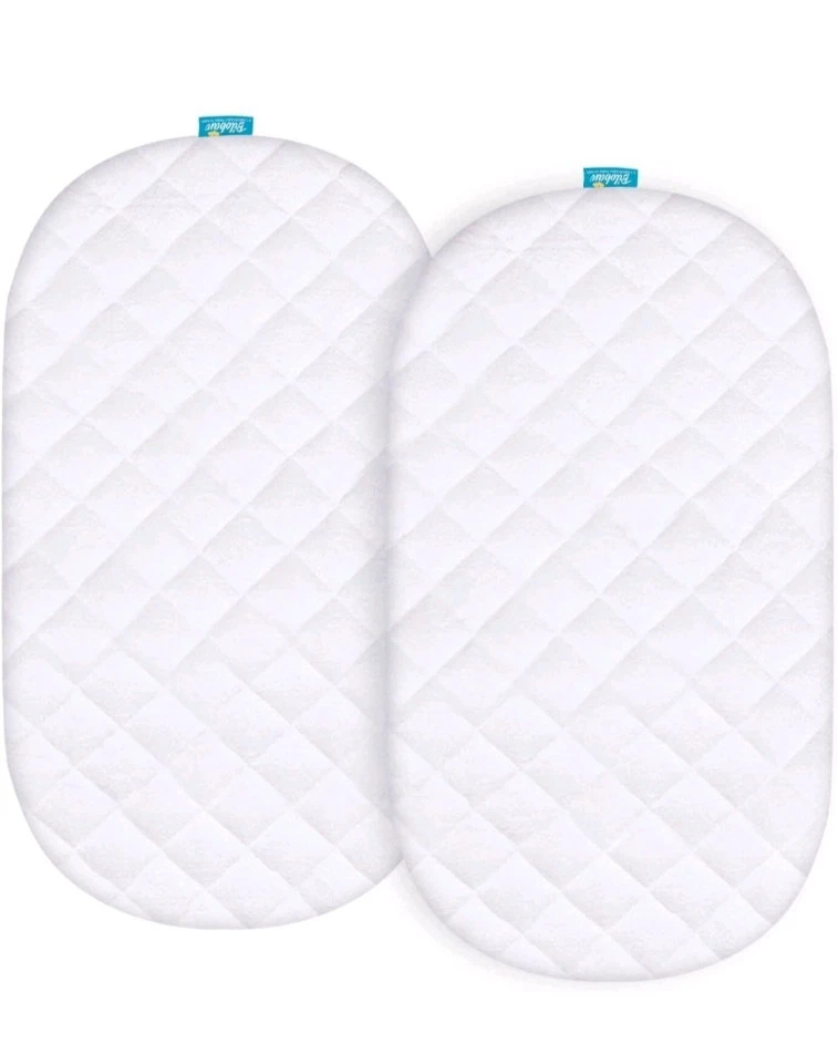 Biloban Bassinet Mattress Pad Cover Bamboo Terry Waterproof Surface 2 Pack - Image 1 of 1