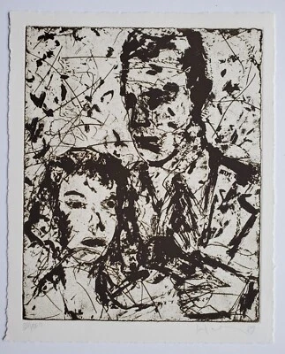 Grafik Print Radierung Portrait Mann Frau Friedemann Hahn Signiert 1989 - Bild 1 von 4