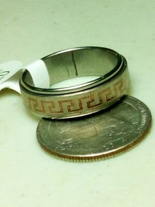 Vintage Mexican Style Fidget Ring Stainless Steel Size 10.25 A2 - Picture 1 of 7