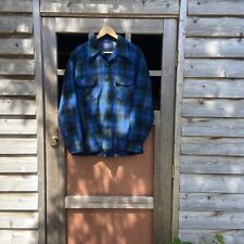 Vintage 1960s/70s Pendleton Board Shirt Plaid Wool Loop Collar medium Flannel