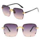 Womens Ladies Square Rimless Sunglasses Spring Gradient Lens Trendy Sun Glass