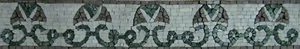 Mosaico de mármol borde decoración pared verde vid antigua hojas tiernas - Imagen 1 de 1