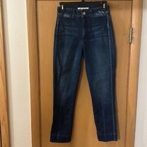 AMO Women’s Audrey Eclipse High Rise Cropped Jeans Dark Wash Size 25