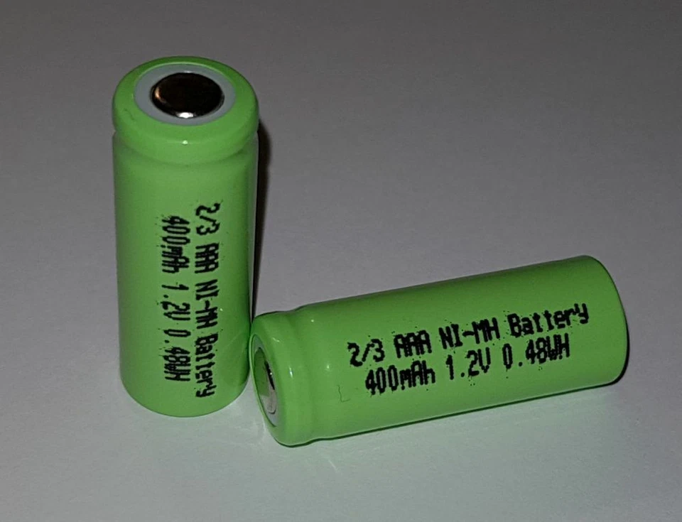 10 x Einzel-Zelle Akku NiMH 2/3AAA 1,2V 400mAh Zelle 2/3 AAA Höhe 29,3mm