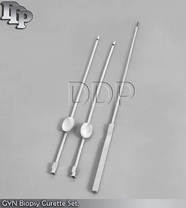 GYN Biopsy Curette Set, Three (3) Instruments - Picture 1 of 3