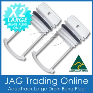 2 x AQUATRACK WHITE LARGE REPLACEMENT BUNGS ONLY - BOAT DRAIN BUNG PLUGS COARSE - Picture 1 of 3