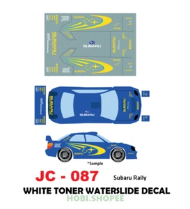 Calcomanías de tobogán acuático de tóner blanco JC-9087 SUBARU RALLY para Hot Wheels personalizadas 1:64 - Imagen 1 de 5