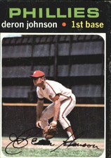 1971 Topps Philadelphia Phillies Baseball Card #490 Deron Johnson - VG