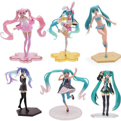 Anime Hatsune Miku Sakura Rabbit Girl Ear PVC Action Figure Model Doll Toys Gift Cover