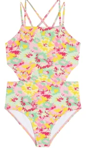 Kanu Surf Girs Size 14 Beachy Sporty Cutout 1 Piece Swimsuit - Picture 1 of 7