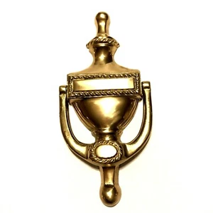 Vintage Solid Brass Door Knocker traditional Style No Hardware Screws - Picture 1 of 8