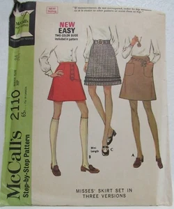 McCall's 2110 Misses Skirt Sewing Pattern Waist Sz. 24 New Vintage - Picture 1 of 5
