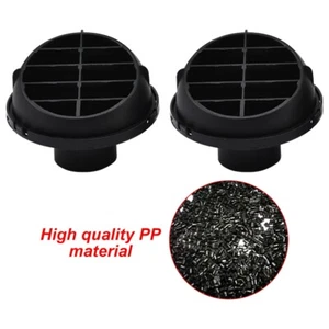 2pcs Warm Air Vent Outlet Rotatable Round Car Heater Duct Hose Pipe 42mm Black - Picture 1 of 12