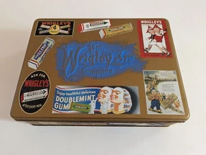 Wm Wrigley Jr. Lata Almacenamiento Goma Caramelo Anuncio Coleccionable Lata de Coleccionista 10.5"X8"X3" - Imagen 1 de 7