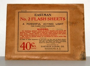 CIRCA 1897 EASTMAN KODAK NO. 2 FLASH SHEETS ORG PACKAGE, POWERFUL ACTINIC LIGHT! - Picture 1 of 3