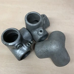 Pipe Clamp Fittings. Corner Post Handrail Fittings 34mm 3off - Picture 1 of 4