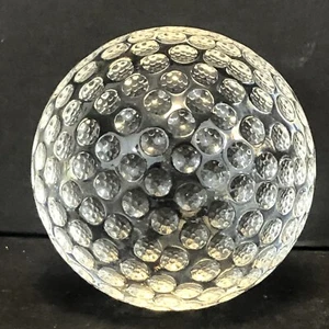 3" Crystal Dimpled Golf Ball Sculpture No Flat Side Brand Unknown - Picture 1 of 5
