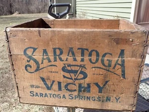 Antique Wood Crate Box Saratoga Vichy Spring Saratoga Springs bottle NY New York - Picture 1 of 19