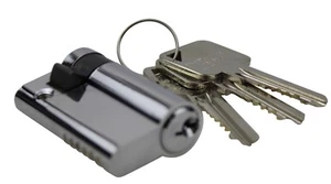Replacement Garage Door Lock Barrel Garador Hormann 45mm Silver - Picture 1 of 3