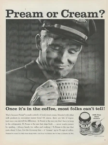 1959 Pream or Cream Once In Coffee Folks Can't Tell Airplane Pilot Vintage Print Ad - Bild 1 von 1