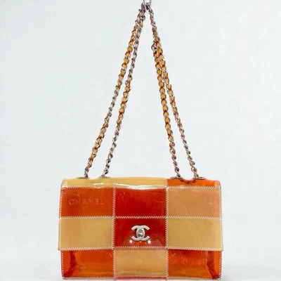 Chanel Matelasse Bolso con Solapa Retazos PVC Vinilo Bolso de Hombro Rojo/Beige 5802882 Foto 1 de 4
