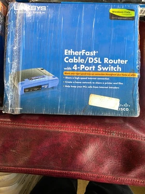 Linksys EtherFast Cable/DSL Router 4-Port Switch Model #BEFSR41 - - Image 1 of 2
