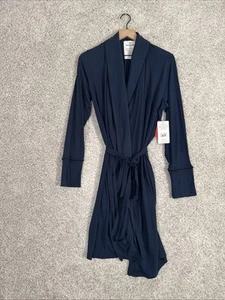 Tommy John Women's Size M Lounge Robe With Pockets Navy Blue New - Picture 1 of 7
