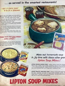 Pubblicità stampa zuppa Lipton 1952 Atlanta AJC cipolla Regno Unito Unilever - Foto 1 di 7