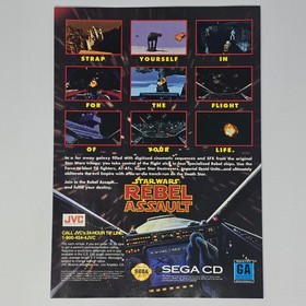 Star Wars Rebel Assault Sega CD Strap Yourself In Print Ad/Poster