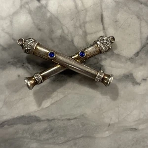 VTG Crown Trifari Sterling WWII Pin Sweetheart Missing 2 Tiny Stones On Top - Picture 1 of 5
