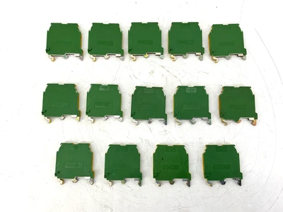 Lot of 14 ABB Entrelec 5113.M4/6P Terminal Block Green/Yellow 1SNA165113R1600 - Image 1 of 4