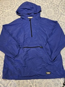 Vintage Bean Anorak Jacket Sz 2XL Kangaroo Pocket Drawstrings Hoodie Royal Blue - Picture 1 of 10