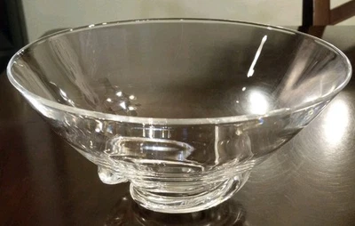 Vintage Steuben Glass 7" x 3.5" CRYSTAL SPIRAL BOWL 8060 ~ By Donald Pollard - Image 1 of 4