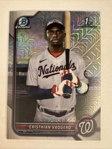 2022 Bowman Cristhian Vaquero Mojo Refractor #BCP-157 Washington Nationals - Picture 1 of 2