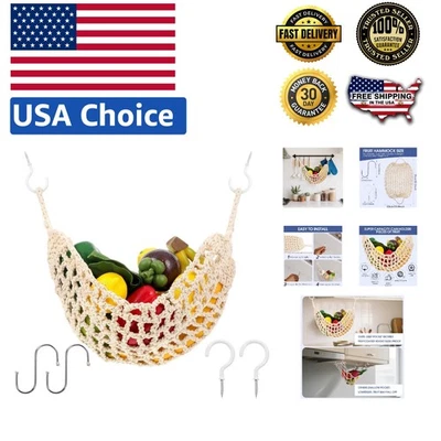 Space-Saving Under Cabinet Fruit Hammock with S-Hooks for Stylish Kitchens - Image 1 of 4