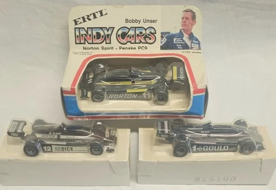 Set of 3 Ertl Indy Race Cars Penske PC9 Unser-Norton, Alsup-AB Dick, Mears-Gould - Image 1 of 4