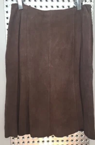 Falda de gamuza marrón XS de EILEEN FISHER para mujer - Imagen 1 de 12