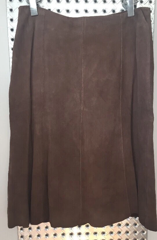 Falda de gamuza marrón XS de EILEEN FISHER para mujer Foto 1 de 4