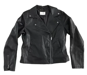 Universal Thread schwarze Kunstleder Motorradjacke Damen Medium - Bild 1 von 12