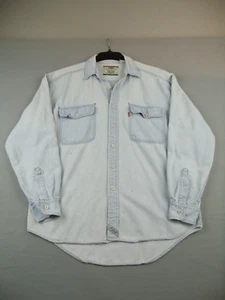 Camisa vintage Levis para hombre grande azul claro denim con botones ropa de trabajo Hong Kong años 90 - Imagen 1 de 16