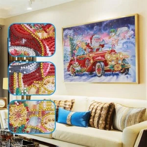 AU Seller Santa in Car Crystal Diamond Painting Partial Kit 30 x 40 - Picture 1 of 1