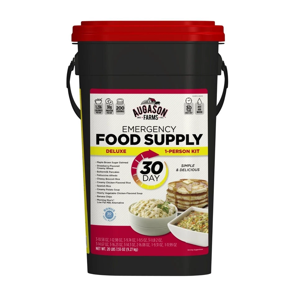 Augason Farms Deluxe Emergency 30-day Food Supply 1 Person 200 Servings 36 600