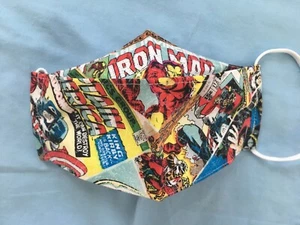 Marvel Comic Book 3D Cotton Handmade Face Mask. Size: Average Men - Picture 1 of 5