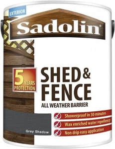 Sadolin Shed & Fence Protector All Weather Barrier Grey Shadow 5L - Picture 1 of 1