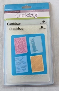 Provo Craft Cuttlebug Embossing Folder PLUM BLOSSOM Set of 4 Geisha/Fish Pond - Picture 1 of 3