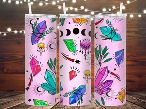 Vaso de cristal, vaso Wicca, vaso rosa, vaso de metal, vaso reutilizable - Imagen 1 de 1