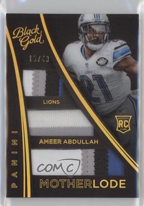 2015 Panini Black Gold Prime /49 Ameer Abdullah #ML-AA Rookie RC