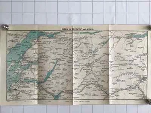 OBAN to GLENCOE and KILLIN Vintage County Map 1950s Bartholomew Scotland, Atlas - Picture 1 of 4